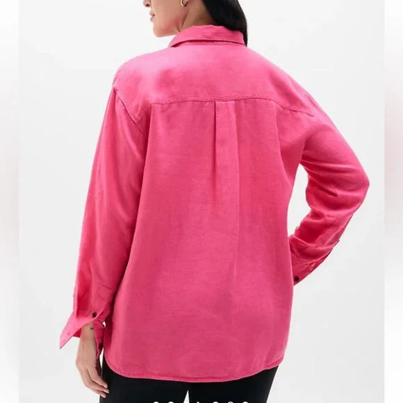 Athleta Retreat Linen Linen Button Down top. XL - Picture 3 of 14